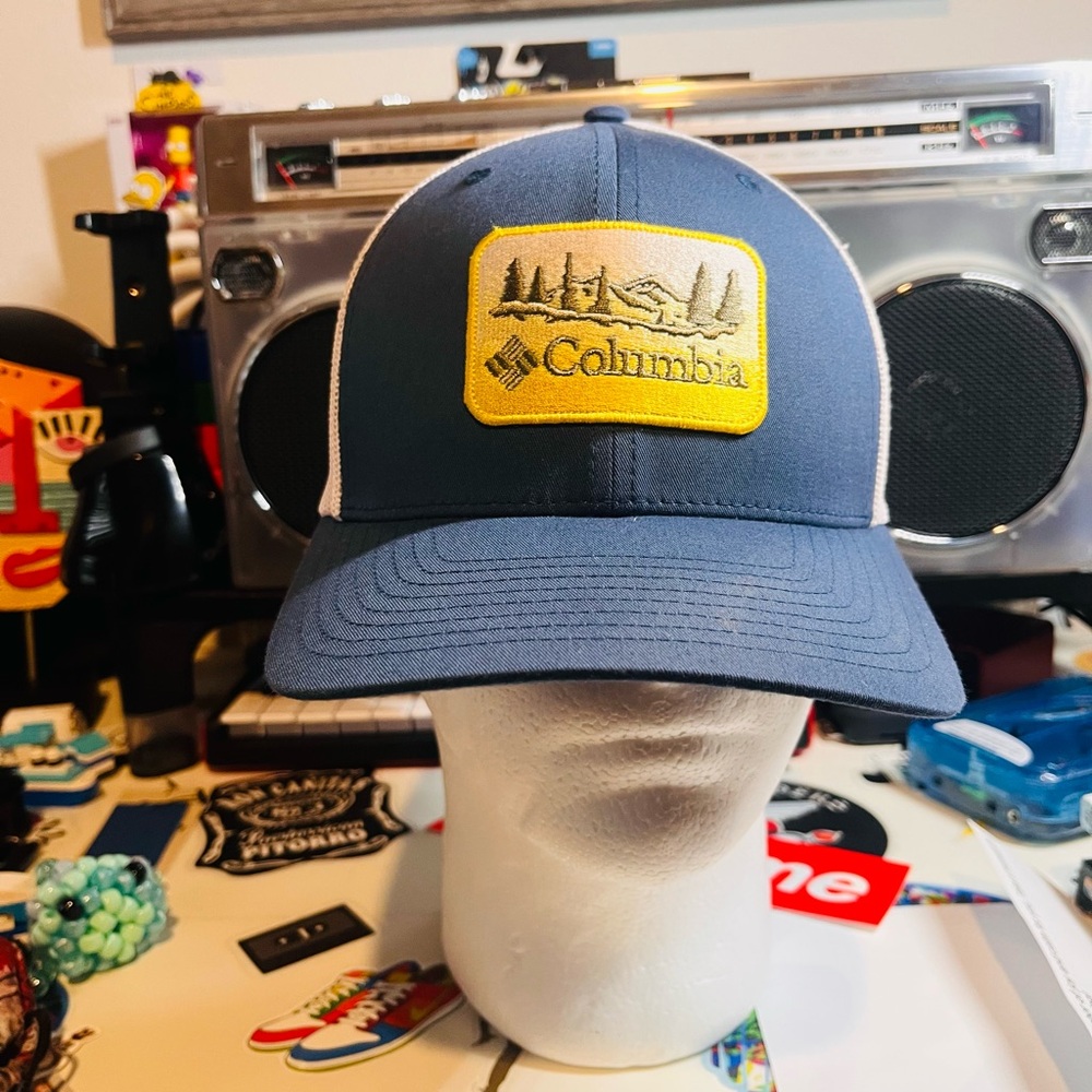 Columbia Navy and Yellow Trucker Hat